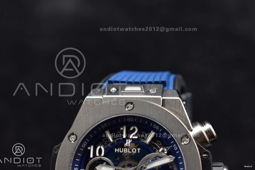 ZF Titanium Strap on Unico A1280 Edition Blue 1:1 Bang Dial Rubber Hublot Blue Skeleton Big Best 1119